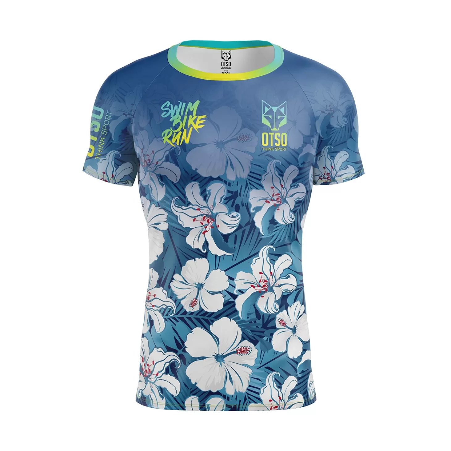 Flash Sale Camiseta manga corta hombre - Swim Bike Run Flower Hombre Camisetas Manga Corta Hombre