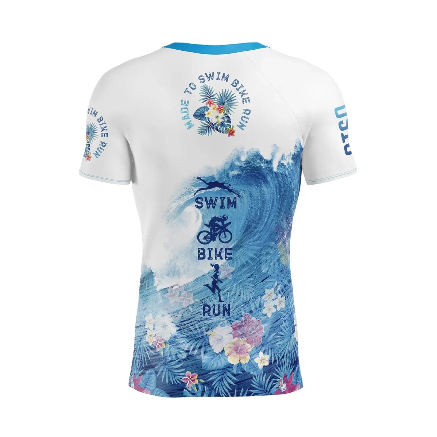 Cheap Camiseta manga corta hombre - Swim Bike Run Wave Hombre Camisetas Manga Corta Hombre