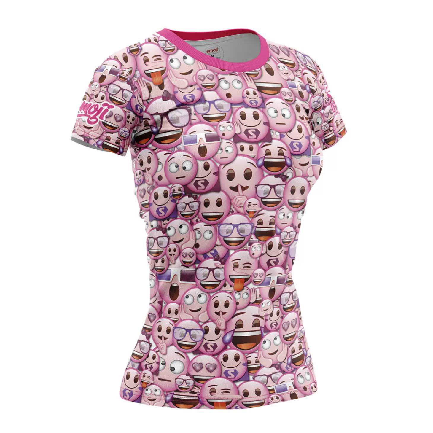 Online Camiseta manga corta mujer - Emoji Classic Pink Mujer Camisetas Manga Corta Mujer