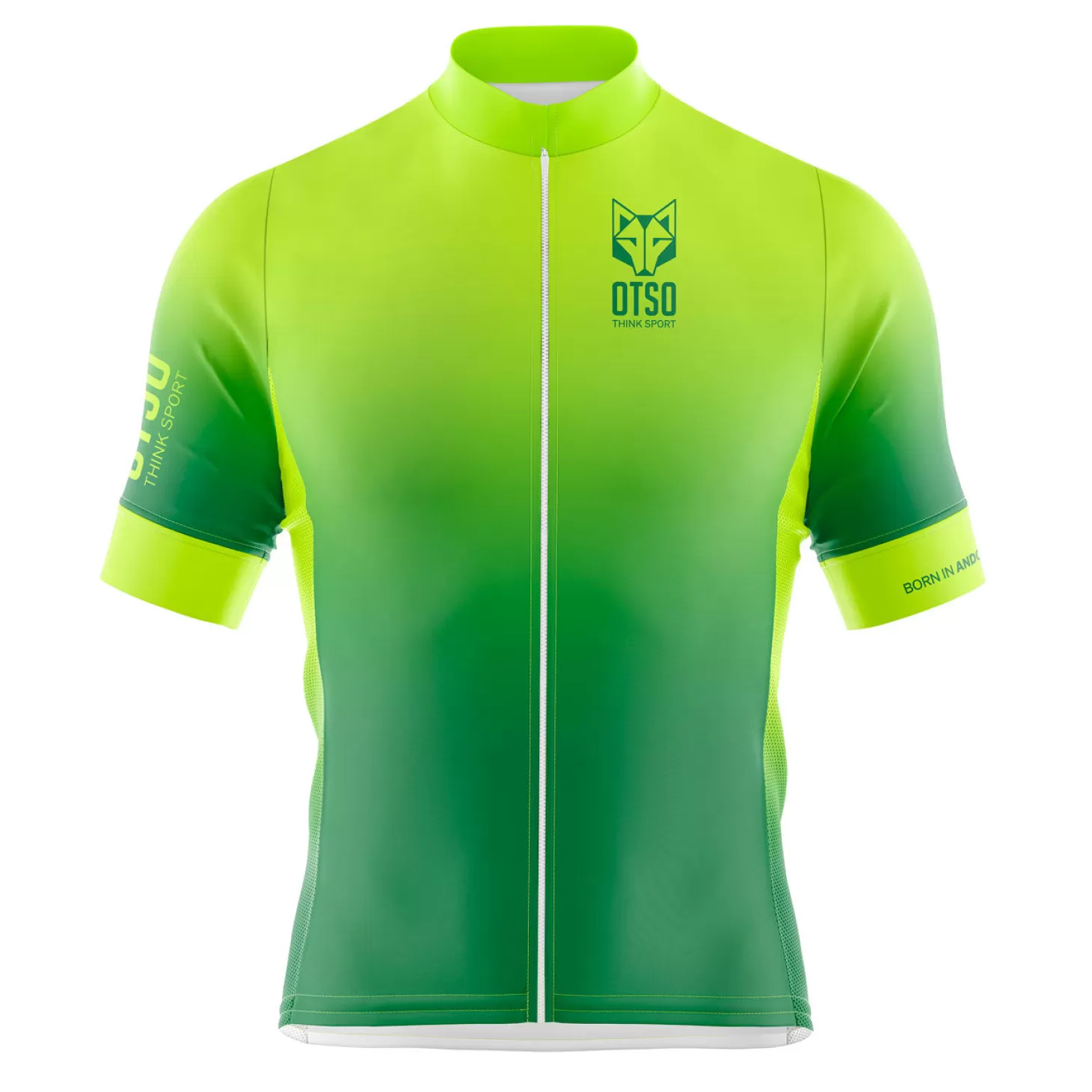 Clearance Maillot de ciclismo manga corta hombre - Fluo Green (Outlet) Hombre Maillots De Ciclismo Para Hombres
