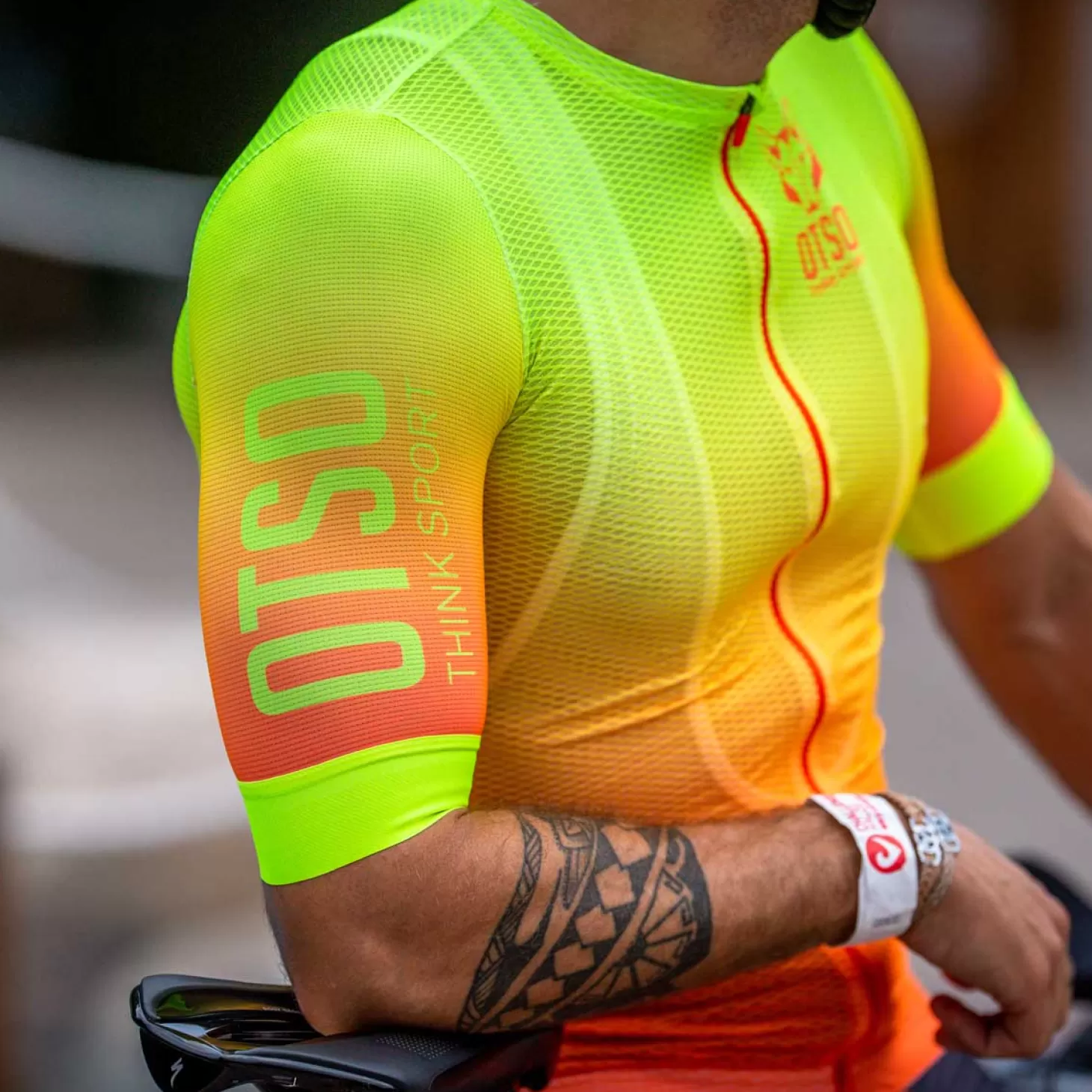 New Maillot de ciclismo manga corta hombre - Fluo Orange (Outlet) Hombre Maillots De Ciclismo Para Hombres