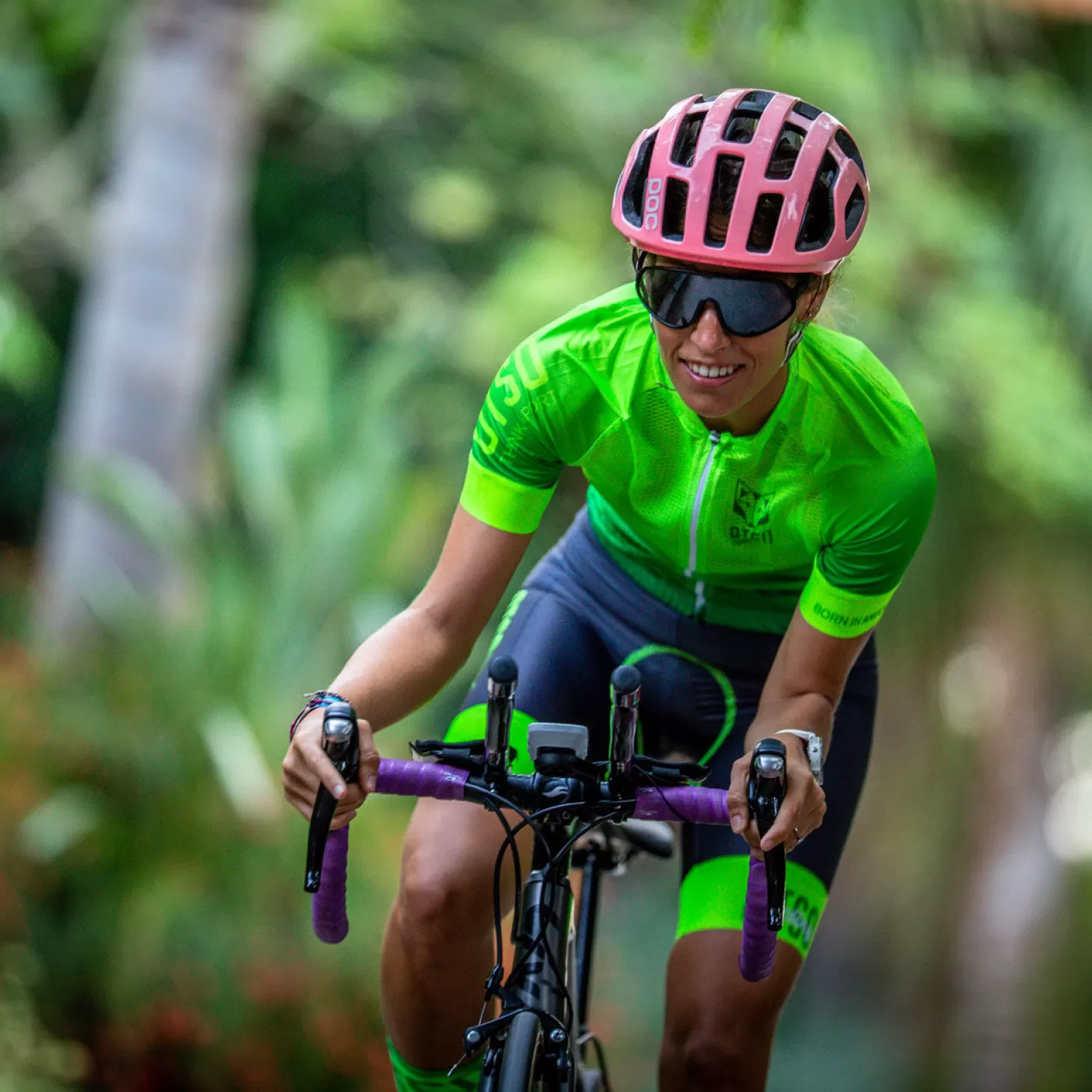 Hot Maillot de ciclismo manga corta mujer - Fluo Green (Outlet) Mujer Maillots De Ciclismo Para Mujeres