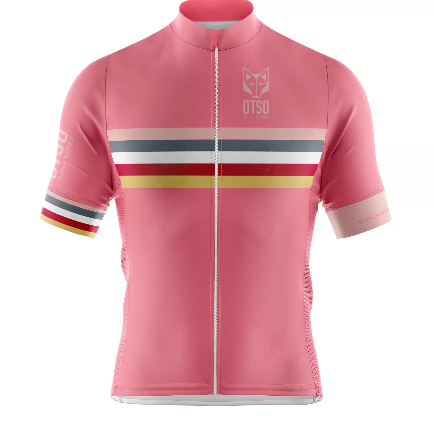 Cheap MEN'S SHORT SLEEVE CYCLING JERSEY STRIPES CORAL PINK - Hombre Maillots De Ciclismo Para Hombres