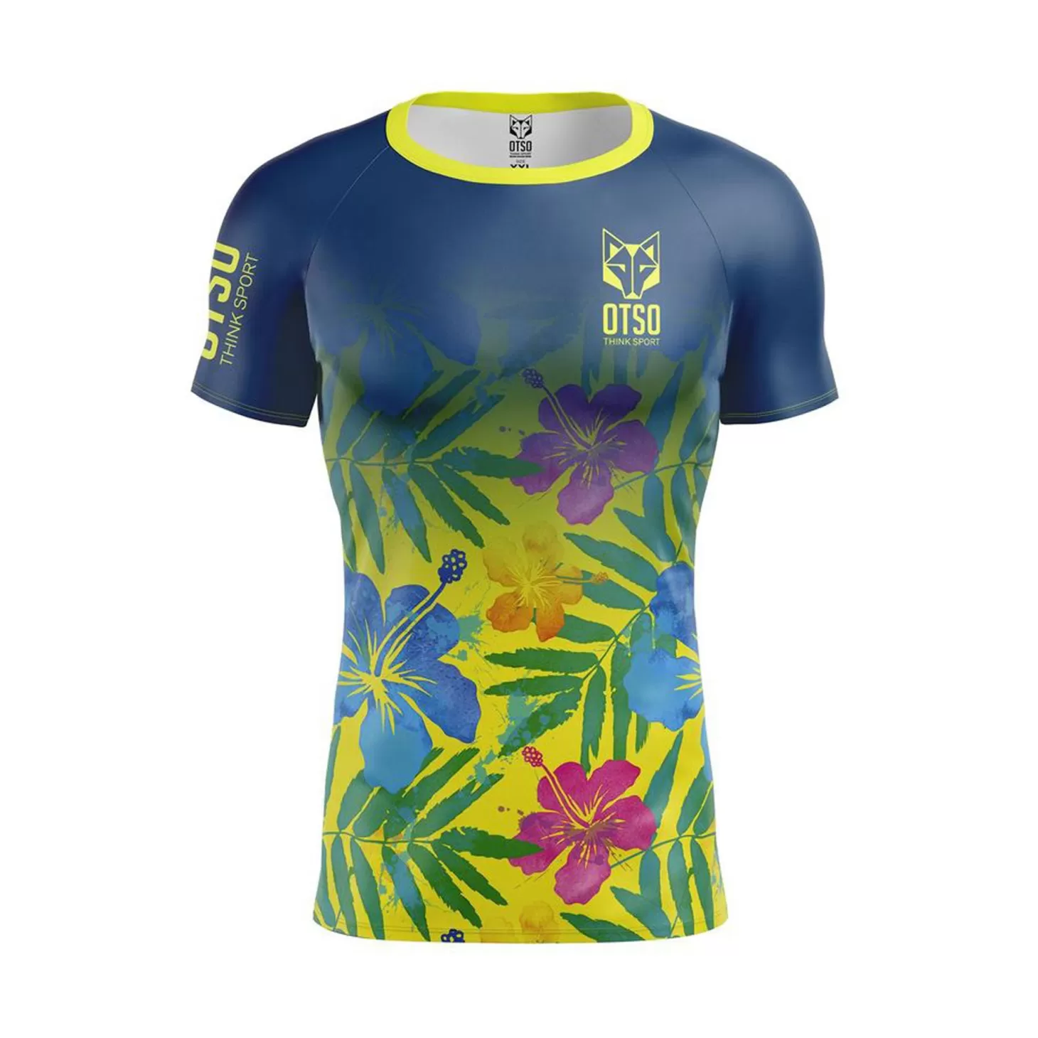 Cheap Camiseta Técnica Running Hombre Manga Corta - Floral Blue Hombre Camisetas Manga Corta Hombre